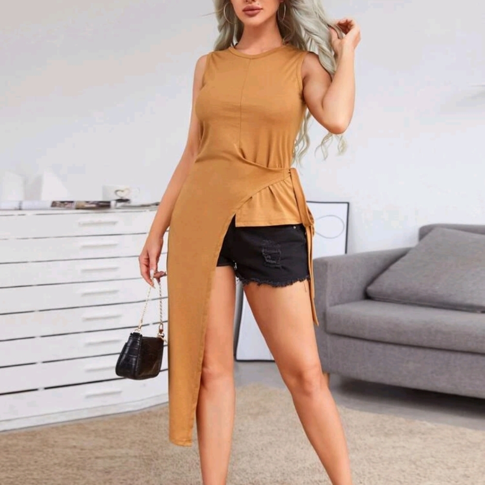 🍉5 for $25* Asymmetrical Tie Waist Top